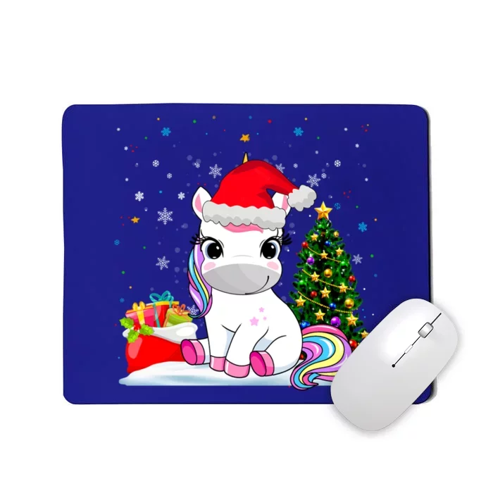 Girls Cute Santa Unicorn Christmas Unicorn Xmas Gift Mousepad