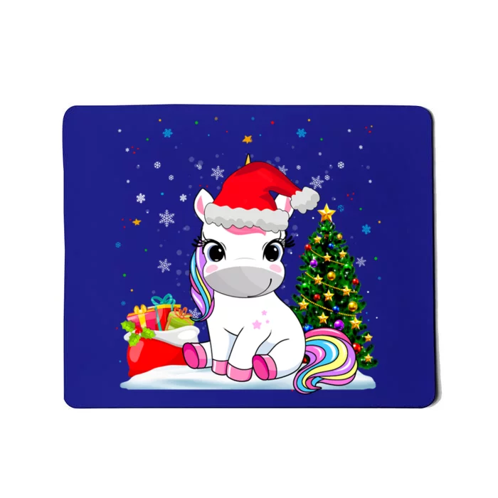 Girls Cute Santa Unicorn Christmas Unicorn Xmas Gift Mousepad