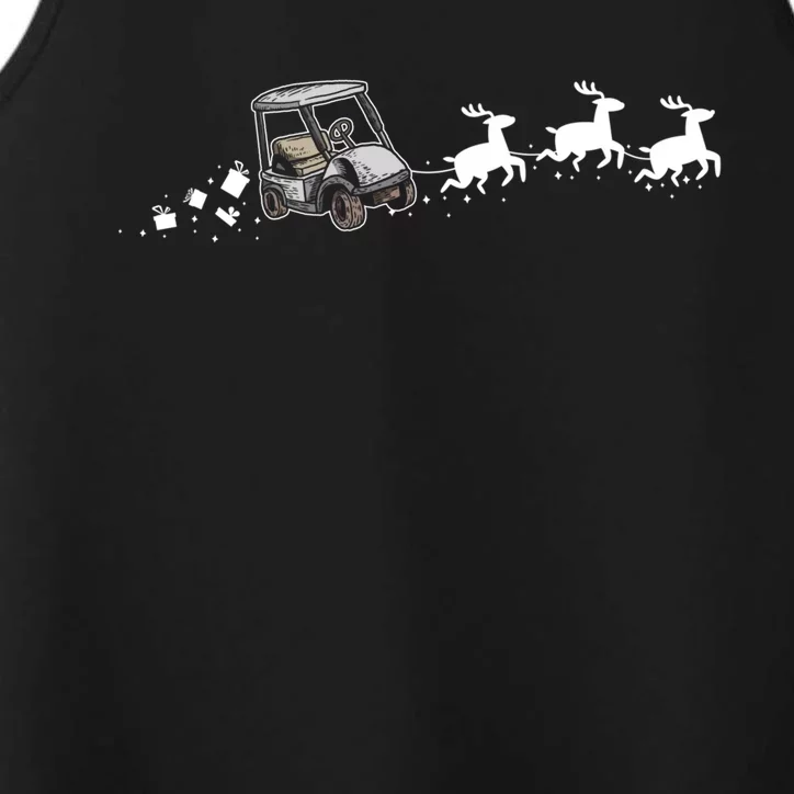 Golf Cart Santa Christmas Sleigh Funny Golf Cart Xmas Meaningful Gift Performance Tank