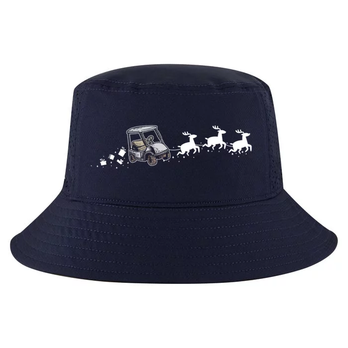 Golf Cart Santa Christmas Sleigh Funny Golf Cart Xmas Meaningful Gift Cool Comfort Performance Bucket Hat