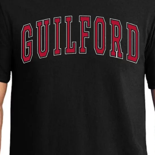 Guilford Connecticut Souvenir College Style Red Text Pajama Set