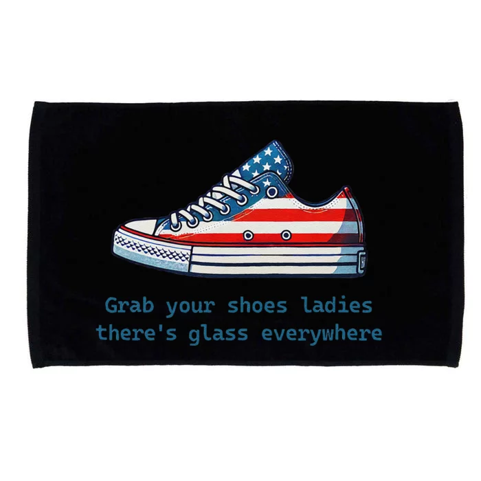 Glass Ceiling Shoe First Woman President Kamala Harris Microfiber Hand Towel