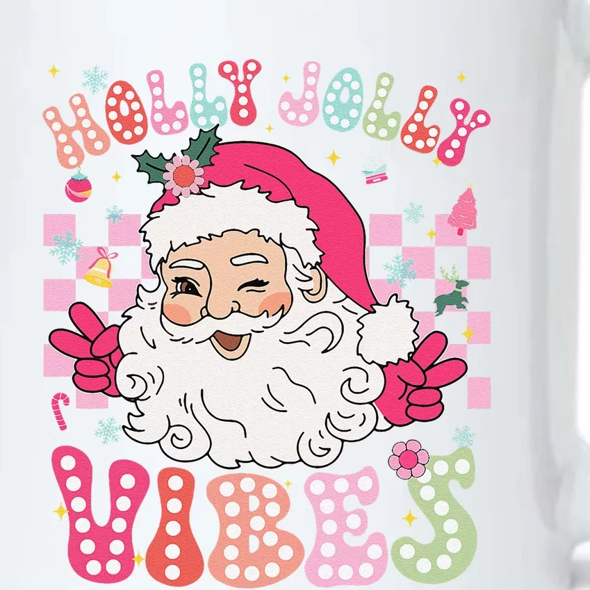 Groovy Cute Santa Claus Christmas Vibes Xmas Gift Black Color Changing Mug