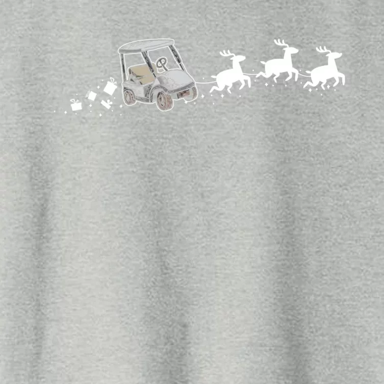 Golf Cart Santa Christmas Sleigh Funny Golf Cart Xmas Gift Women's Crop Top Tee