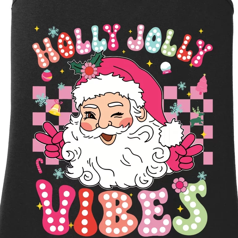 Groovy Cute Santa Claus Christmas Vibes Xmas Girl Ladies Essential Tank