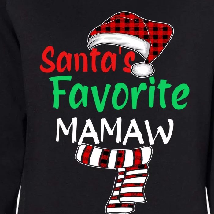 Grandma Christmas Santa Claus Gift SantaS Favorite Mamaw Gift Womens California Wash Sweatshirt