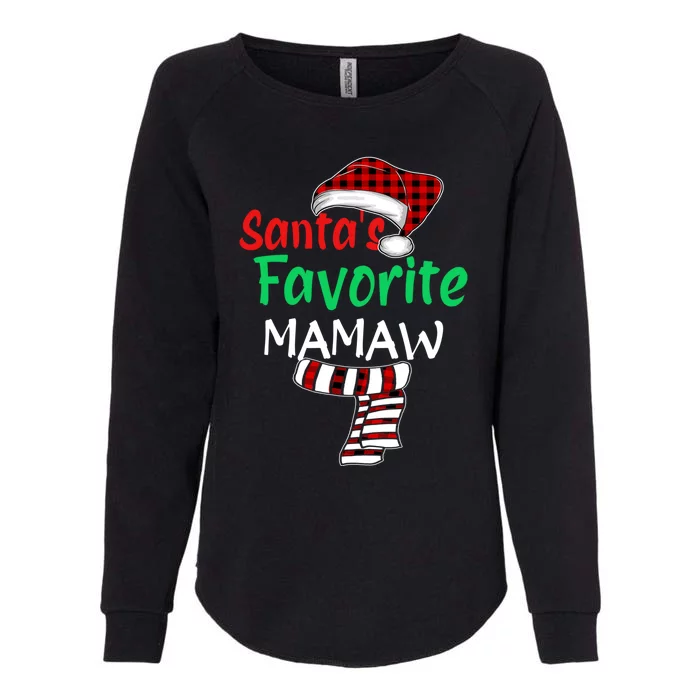 Grandma Christmas Santa Claus Gift SantaS Favorite Mamaw Gift Womens California Wash Sweatshirt