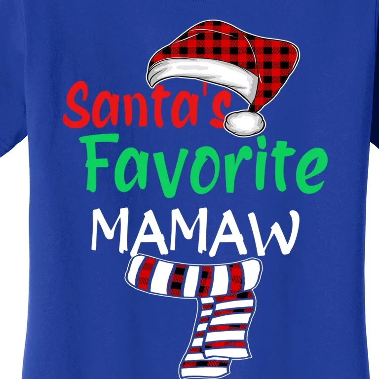 Grandma Christmas Santa Claus Gift SantaS Favorite Mamaw Gift Women's T-Shirt