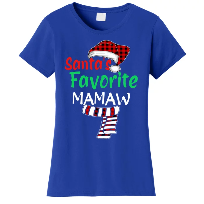 Grandma Christmas Santa Claus Gift SantaS Favorite Mamaw Gift Women's T-Shirt