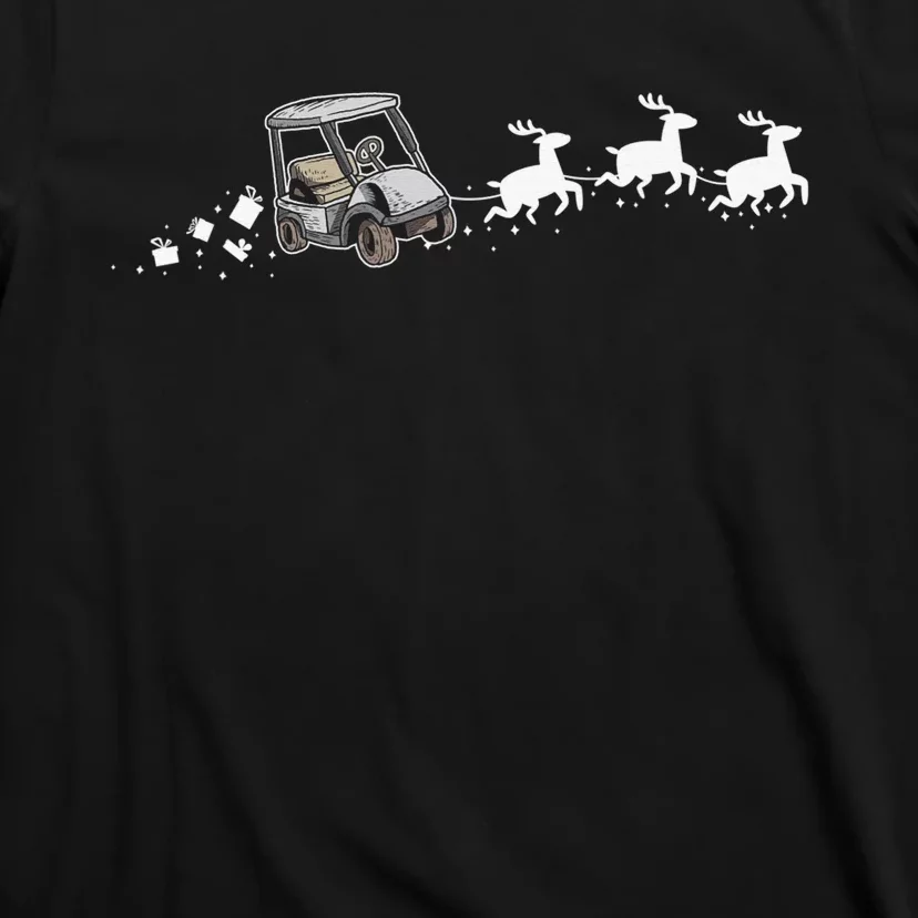 Golf Cart Santa Christmas Sleigh Funny Golf Club T-Shirt