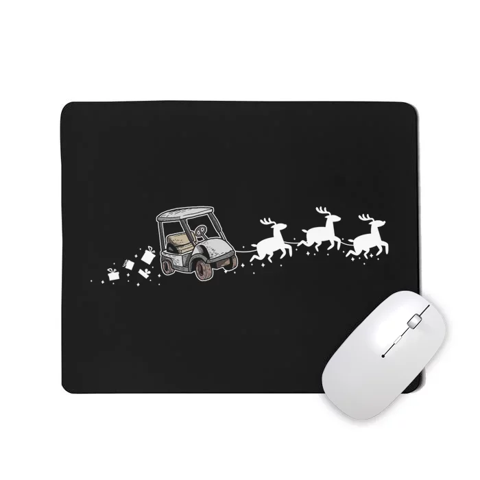 Golf Cart Santa Christmas Sleigh Funny Golf Club Mousepad