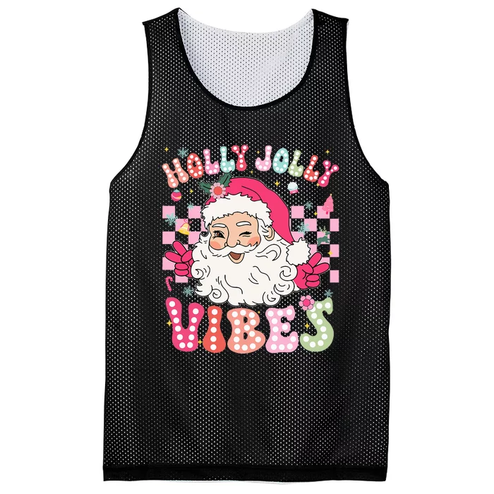 Groovy Cute Santa Claus Christmas Vibes Xmas Mesh Reversible Basketball Jersey Tank