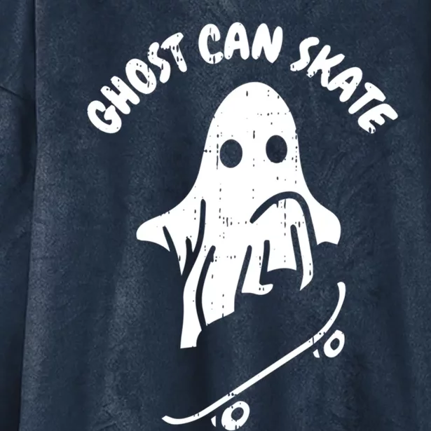 Ghost Can Skate Halloween Costume Ghoul Skateboard Skater Great Gift Hooded Wearable Blanket