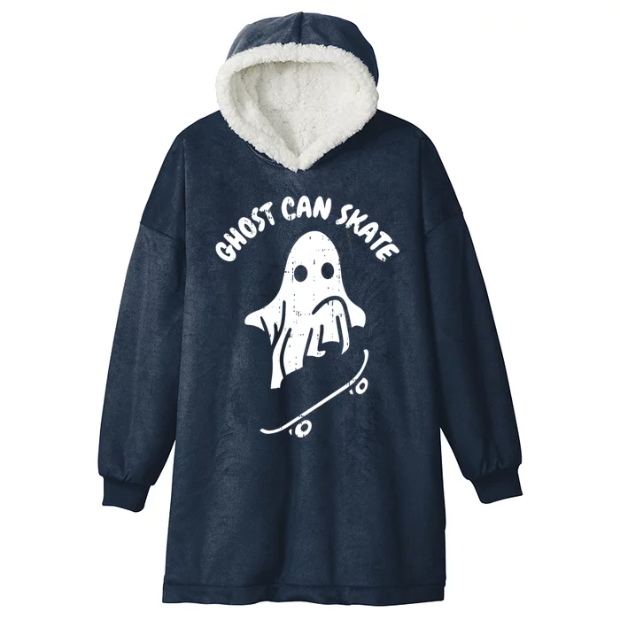 Ghost Can Skate Halloween Costume Ghoul Skateboard Skater Great Gift Hooded Wearable Blanket