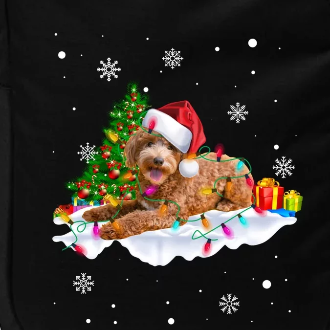 Goldendoodle Christmas Santa Hat Fairy Lights Pajama Funny Gift Impact Tech Backpack