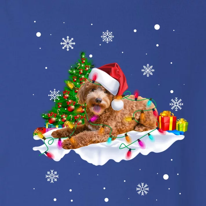 Goldendoodle Christmas Santa Hat Fairy Lights Pajama Funny Gift Toddler Long Sleeve Shirt