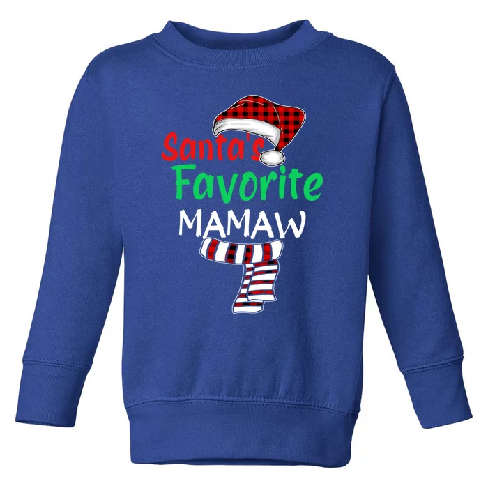 Grandma Christmas Santa Claus Cool Gift Santas Favorite Mamaw Gift Toddler Sweatshirt