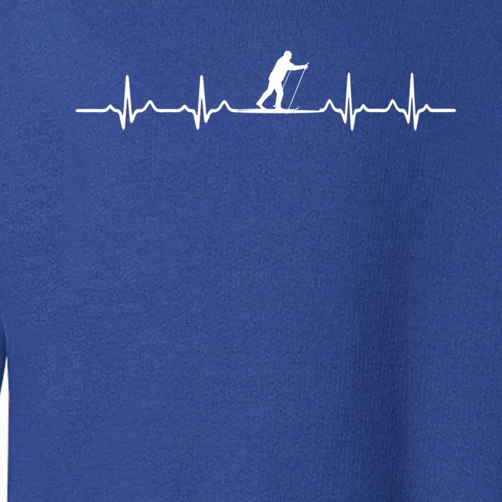 Great CrossCountry Skiing Heartbeat Design Skier Meaningful Gift Toddler Sweatshirt