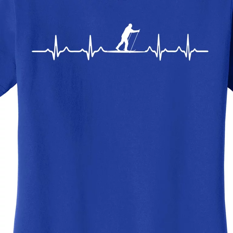 Great CrossCountry Skiing Heartbeat Design Skier Meaningful Gift Women's T-Shirt