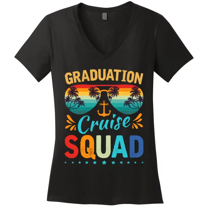 Graduation Cruise Squad 2024 Funny Cruising Graduation Trip Women's V-Neck T-Shirt