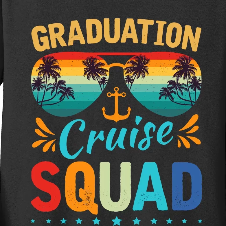 Graduation Cruise Squad 2024 Funny Cruising Graduation Trip Kids Long Sleeve Shirt