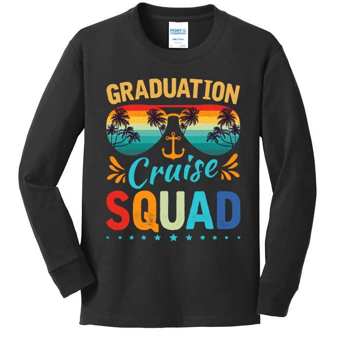 Graduation Cruise Squad 2024 Funny Cruising Graduation Trip Kids Long Sleeve Shirt