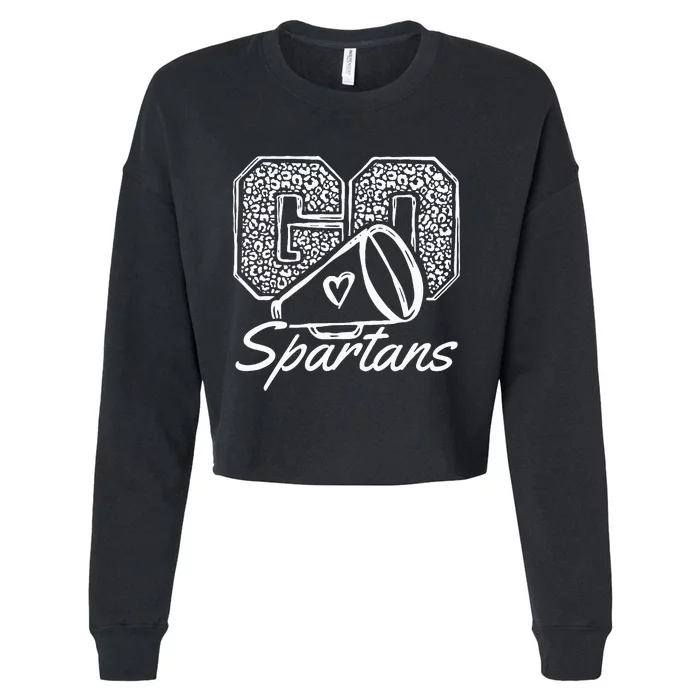 Go Cheer Spartans Sports Name Gifts Cropped Pullover Crew