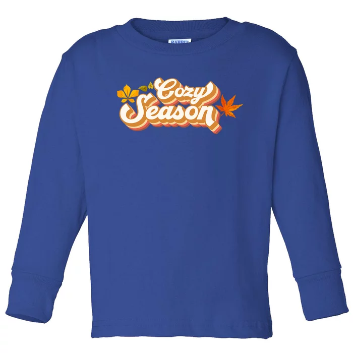 Groovy Cozy Season Pumpkin Fall Autumn Thanksgiving Gift Toddler Long Sleeve Shirt