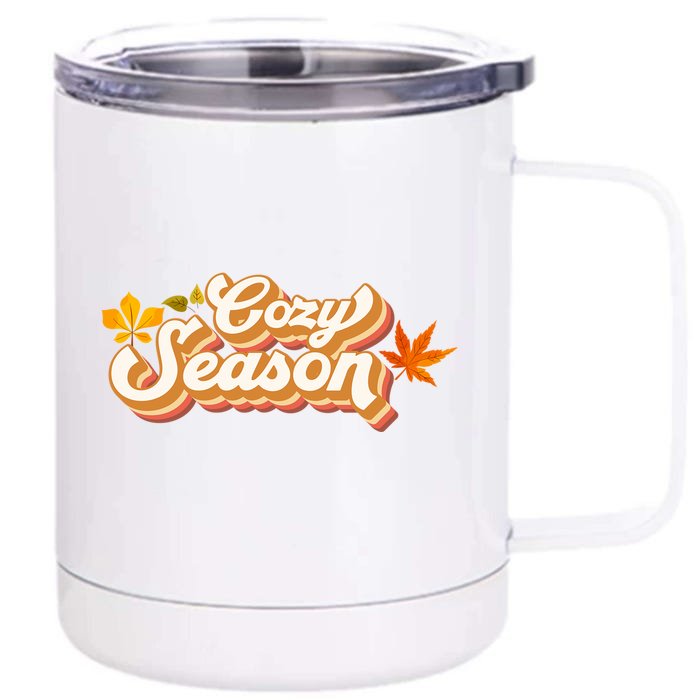 Groovy Cozy Season Pumpkin Fall Autumn Thanksgiving Gift Front & Back 12oz Stainless Steel Tumbler Cup