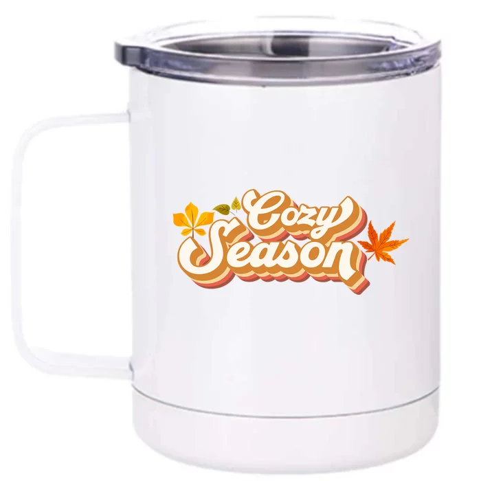 Groovy Cozy Season Pumpkin Fall Autumn Thanksgiving Gift Front & Back 12oz Stainless Steel Tumbler Cup