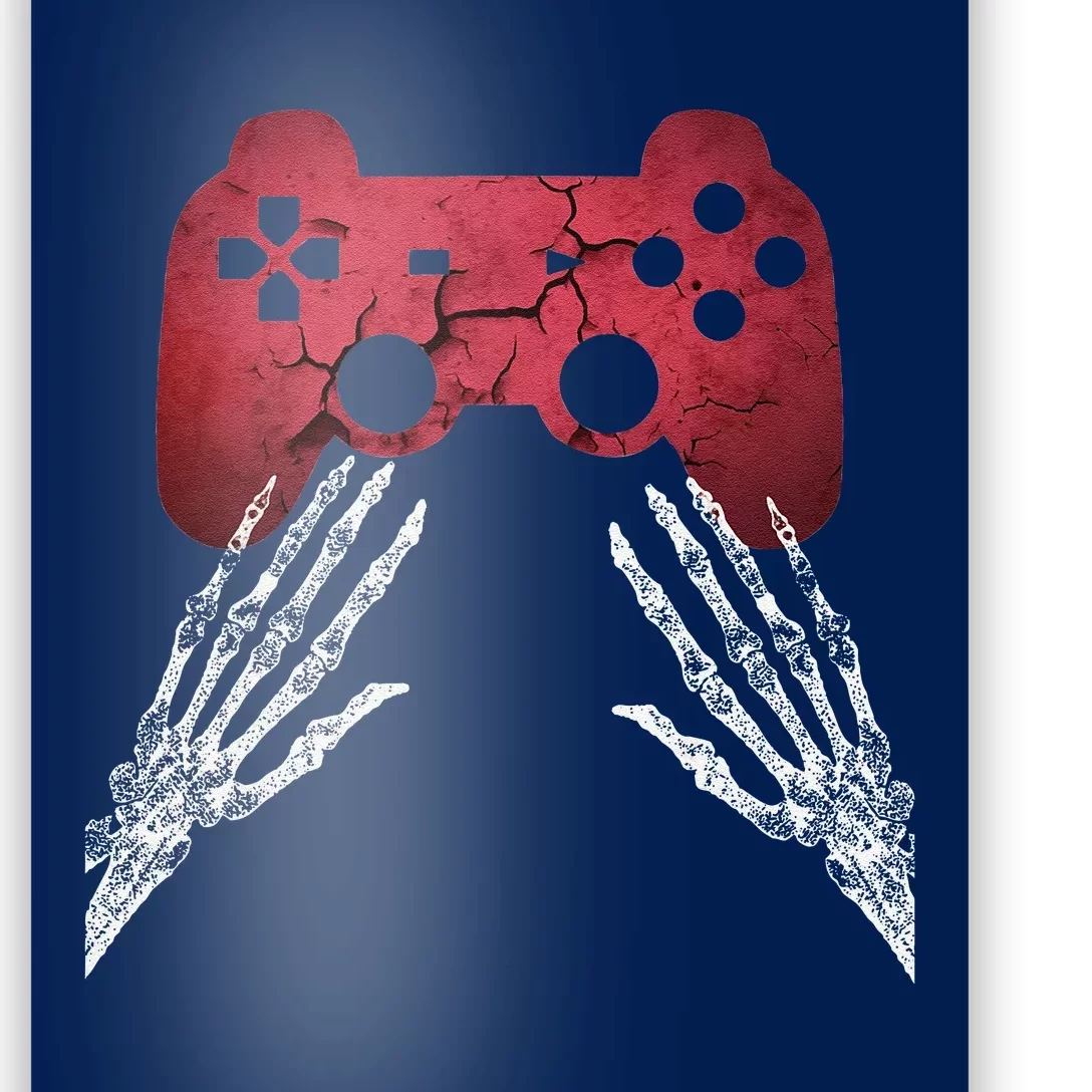 Gamer Creepy Skeleton Video Games Halloweenns Poster