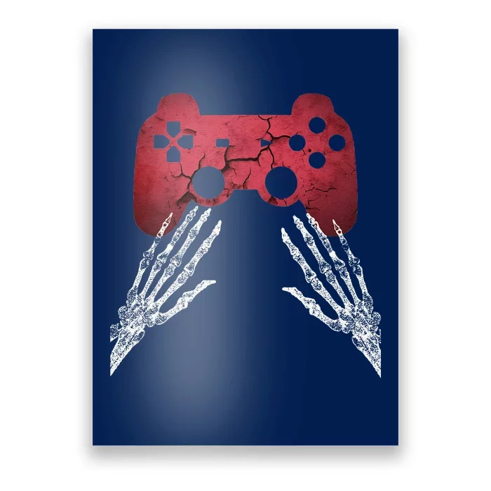 Gamer Creepy Skeleton Video Games Halloweenns Poster