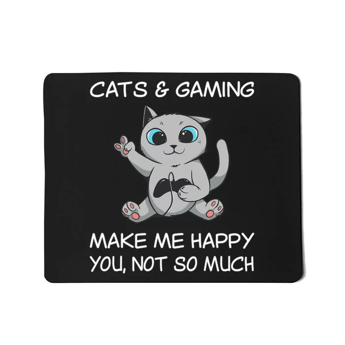 Gaming Cat Sarcastic Cat Lover Video Games Video Gamer Mousepad