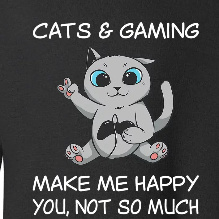 Gaming Cat Sarcastic Cat Lover Video Games Video Gamer Toddler Sweatshirt