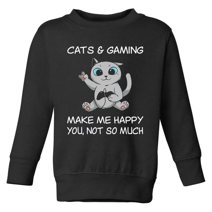 Gaming Cat Sarcastic Cat Lover Video Games Video Gamer Toddler Sweatshirt