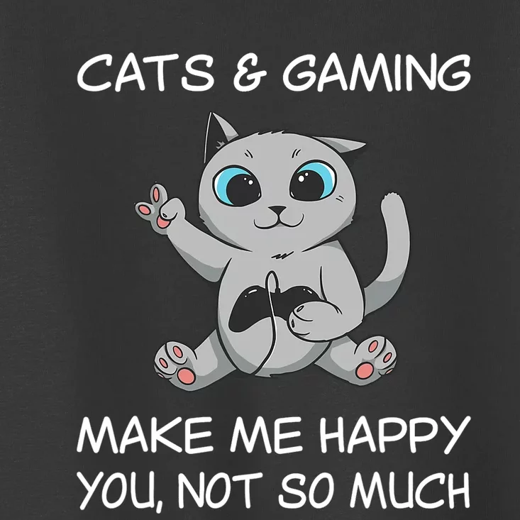 Gaming Cat Sarcastic Cat Lover Video Games Video Gamer Toddler T-Shirt