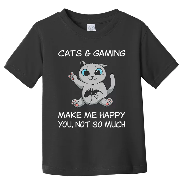 Gaming Cat Sarcastic Cat Lover Video Games Video Gamer Toddler T-Shirt