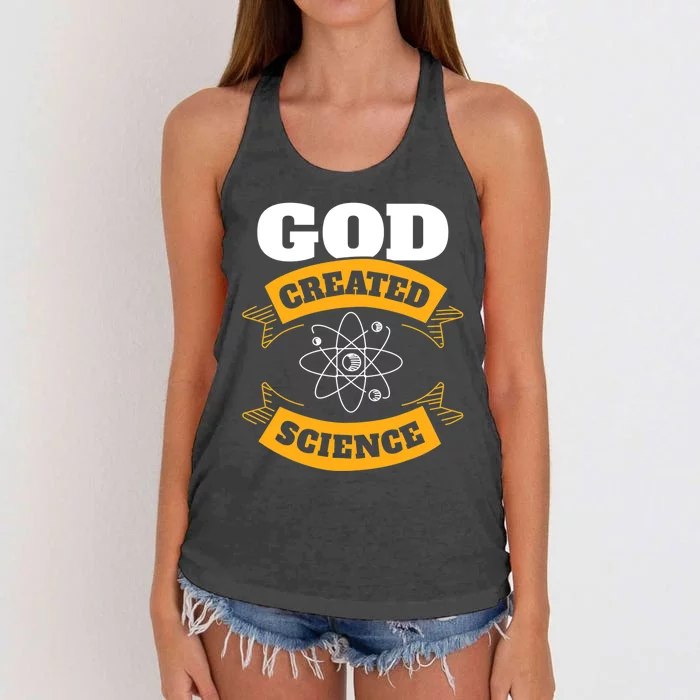 God Created Science Christian Women's Knotted Racerback Tank