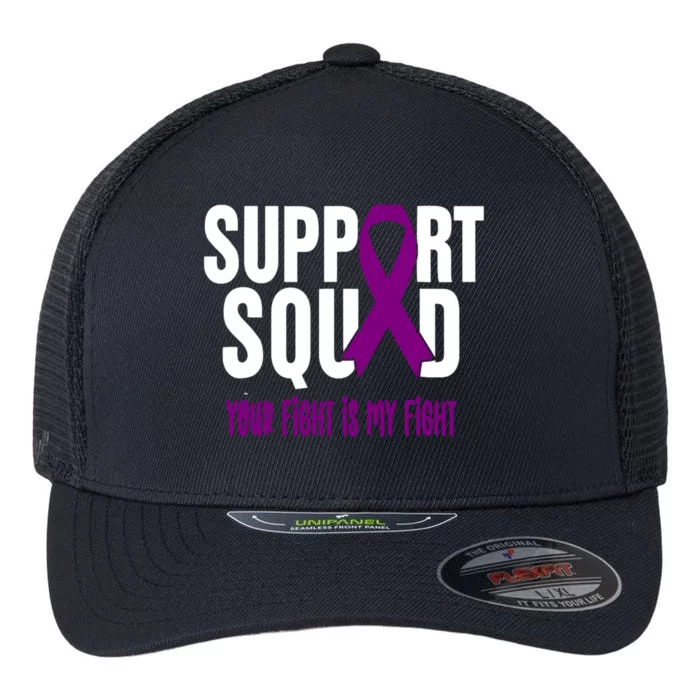 Gynecological Cancer Support Squad Gynecological Cancer Awar Gift Flexfit Unipanel Trucker Cap