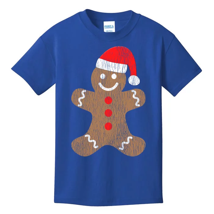 Gingerbread Cookie Santa Claus Hat Gift Christmas Grunge Gift Kids T-Shirt