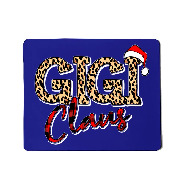 Grandma Christmas Santa Hat Gigi Claus Leopard Buffalo Plaid Gift Mousepad