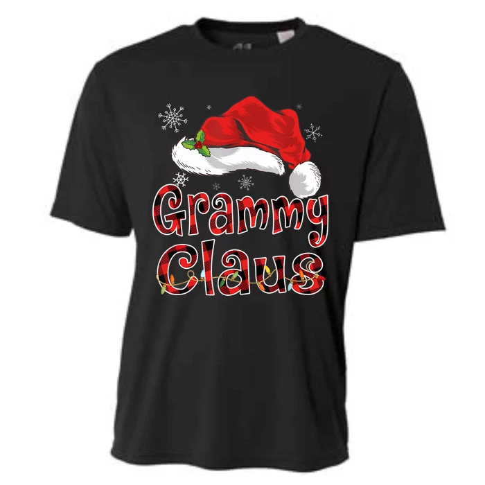 Grammy Claus Shirt Christmas Lights Pajama Family Matching Cooling Performance Crew T-Shirt