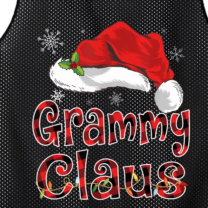 Grammy Claus Shirt Christmas Lights Pajama Family Matching Mesh Reversible Basketball Jersey Tank