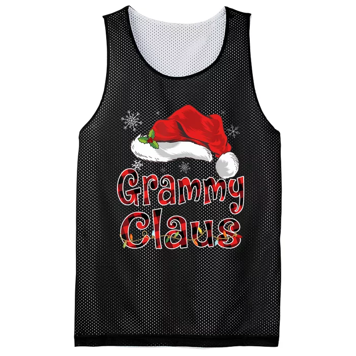 Grammy Claus Shirt Christmas Lights Pajama Family Matching Mesh Reversible Basketball Jersey Tank