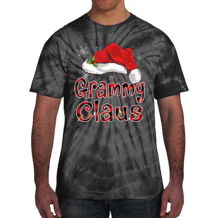 Grammy Claus Shirt Christmas Lights Pajama Family Matching Tie-Dye T-Shirt