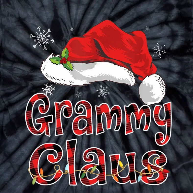 Grammy Claus Shirt Christmas Lights Pajama Family Matching Tie-Dye T-Shirt