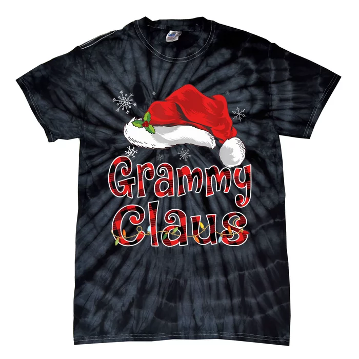 Grammy Claus Shirt Christmas Lights Pajama Family Matching Tie-Dye T-Shirt