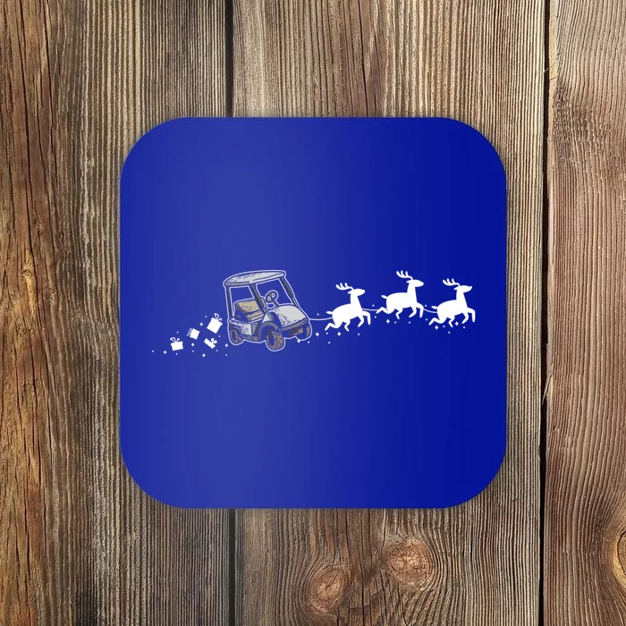 Golf Cart Santa Christmas Sleigh Funny Golf Cart Xmas Gift Coaster