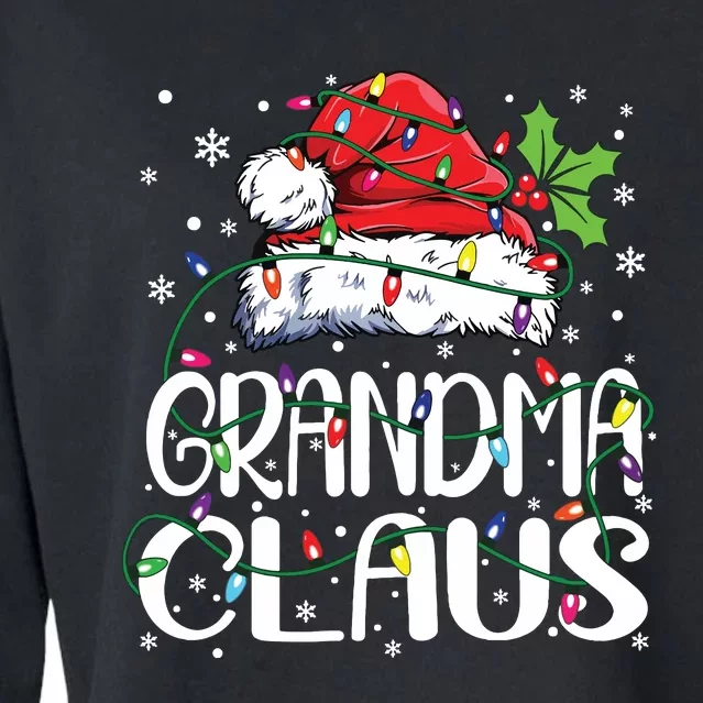 Grandma Claus Shirts Christmas Lights Pajama Family Matching Cropped Pullover Crew