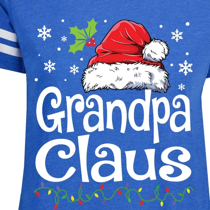 Grandpa Claus Shirts Christmas Lights Pajama Family Matching Enza Ladies Jersey Football T-Shirt